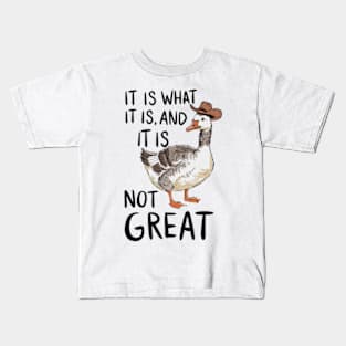 It Is What It Is And Its Not Great Goose Kids T-Shirt